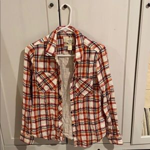 Red, orange & black multi color flannel